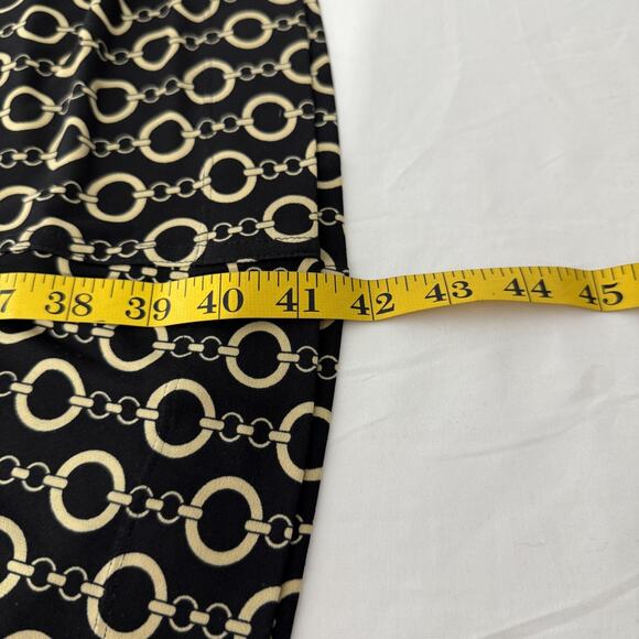 Talbots Dress Womens 14 Black Chain Print Button Front Short Sleeve Midi - Picture 7 of 7